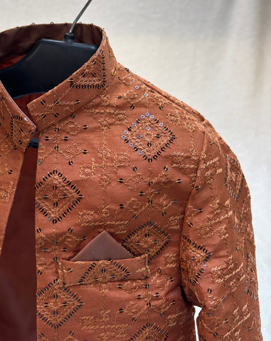 Rust Front Open Prince Coat (101)