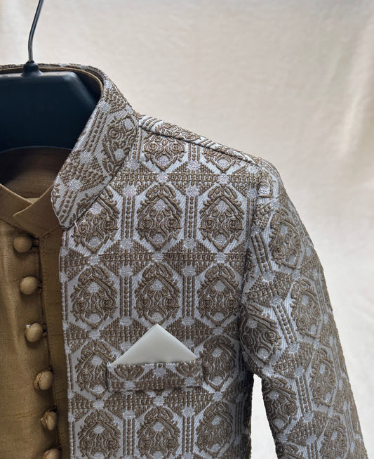 Mehandi Self Sherwani Suit