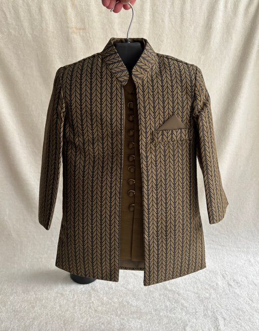 Mehandi Self Open Sherwani Suit