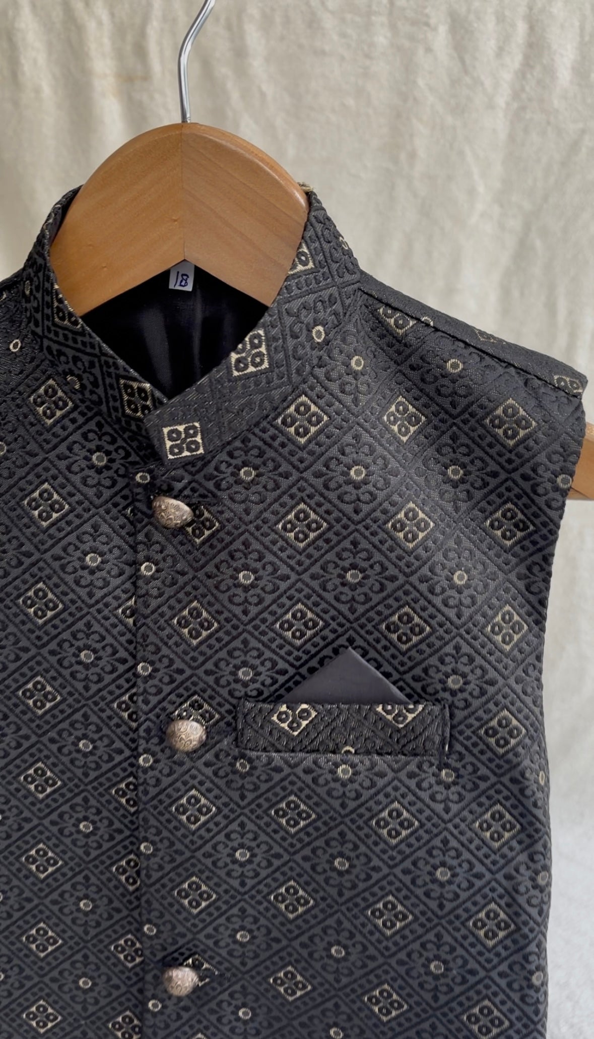 Black Self Waistcoat