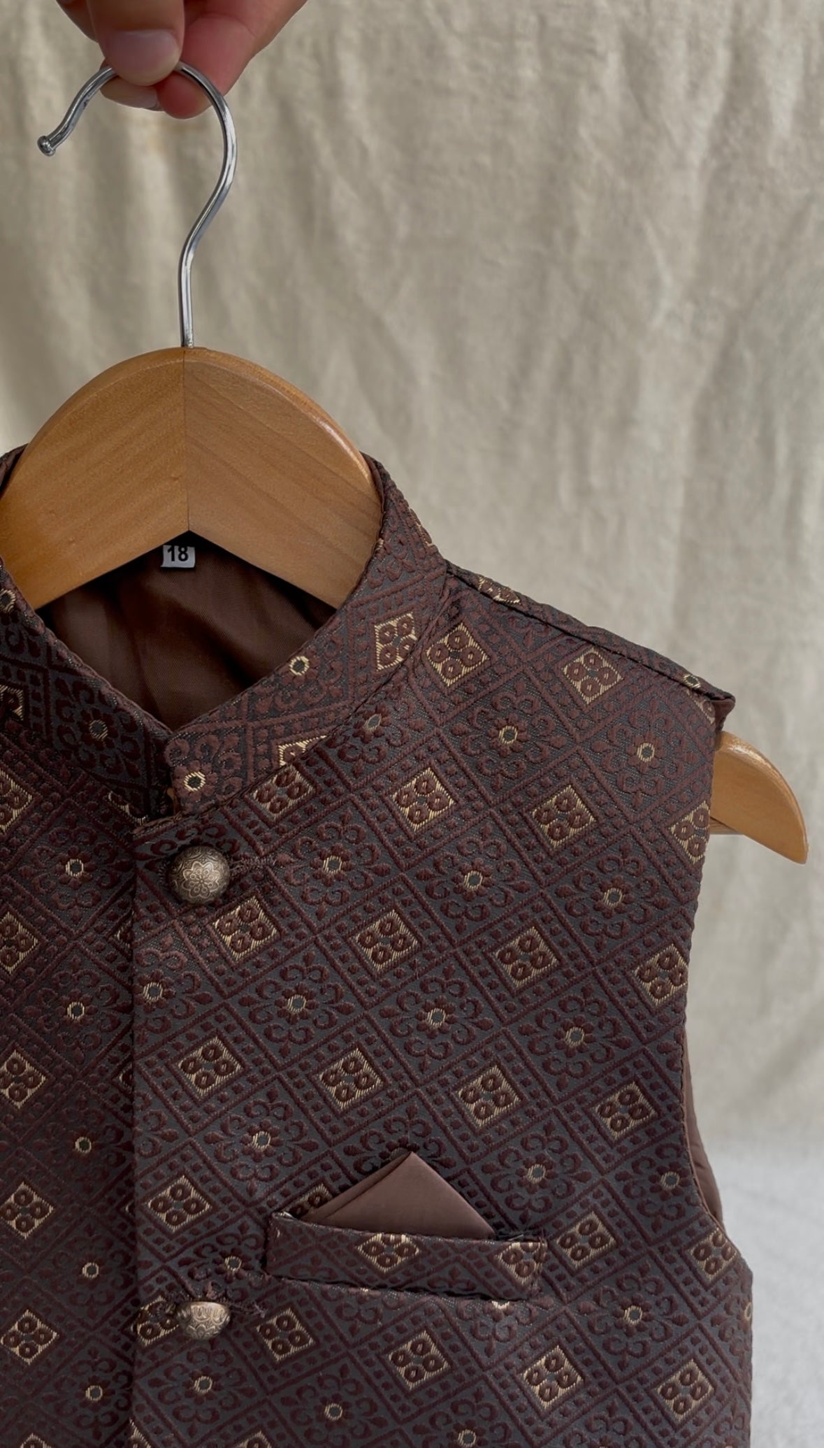 Brown Self Waistcoat