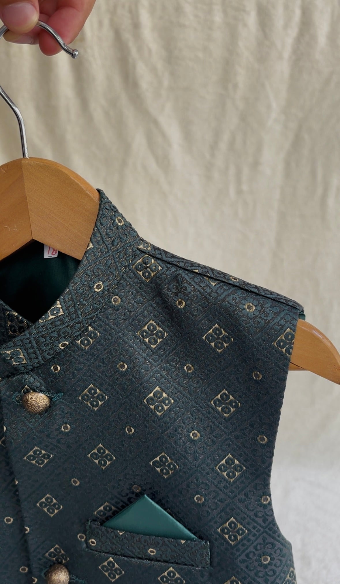 Green Self Waistcoat