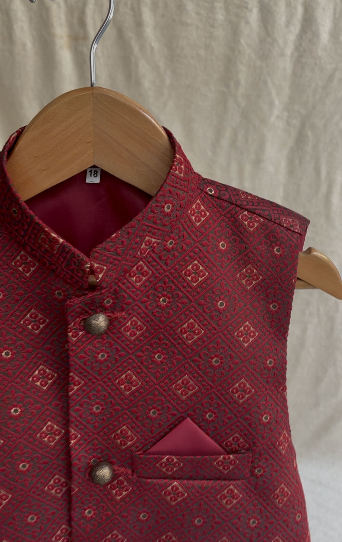 Maroon Self Waistcoat