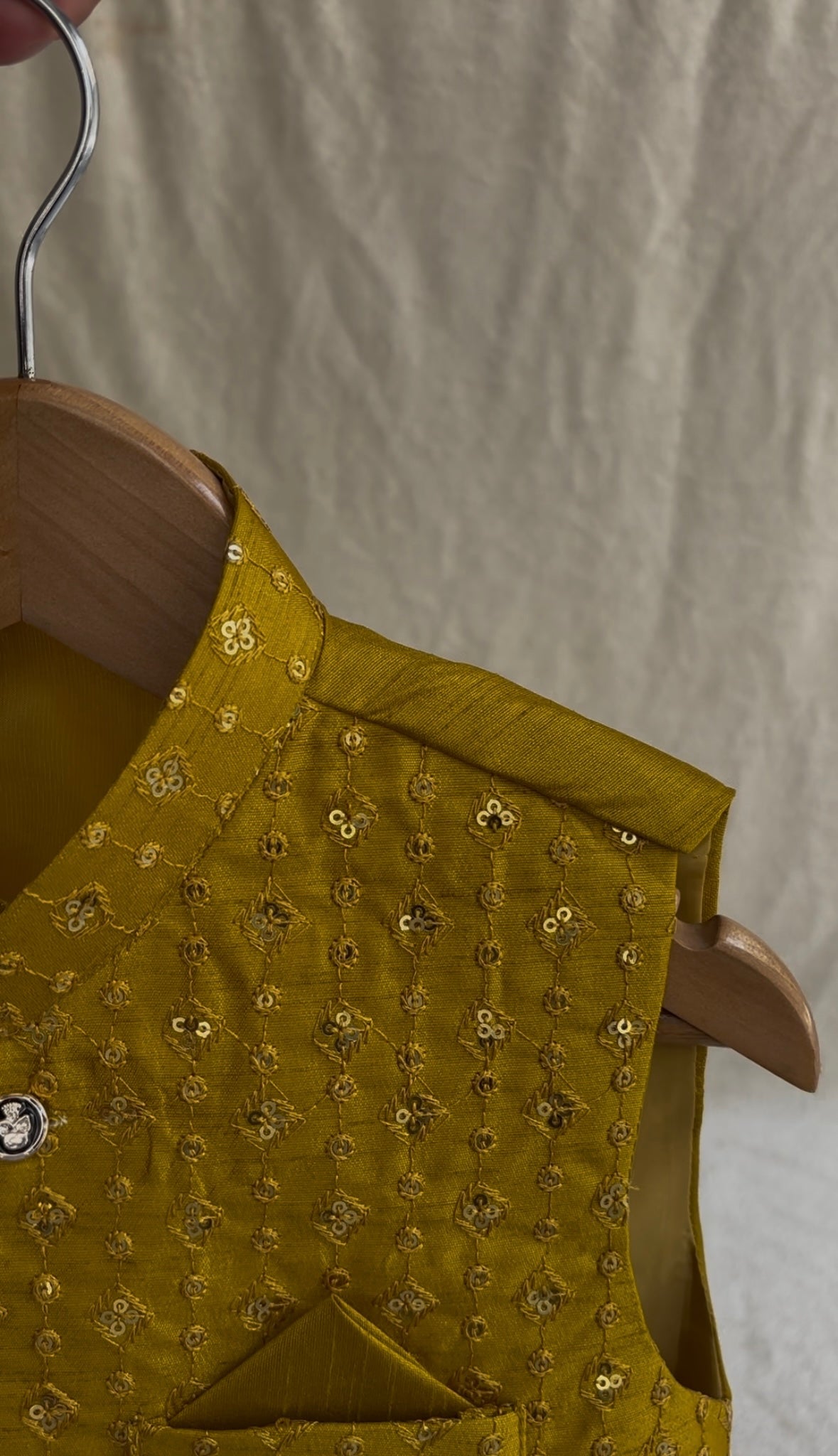 Yellow Embroidered Waistcoat