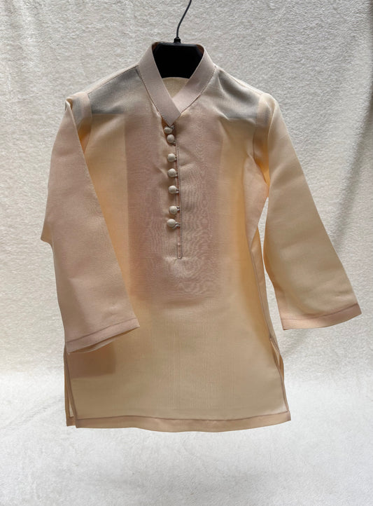 Soft Peach Self Sherwani Suit