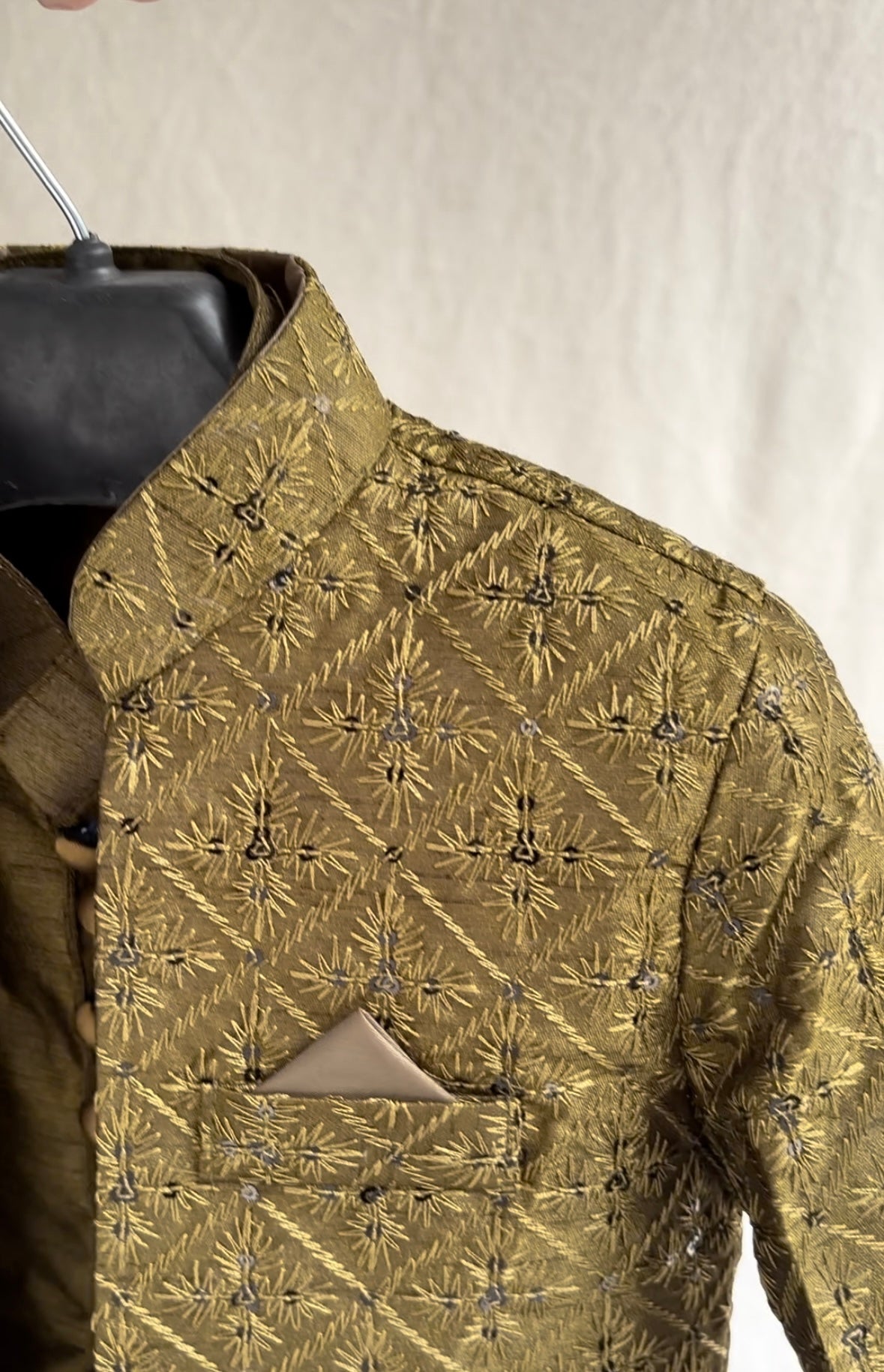 Mehandi Embroidered Sherwani Suit (101)