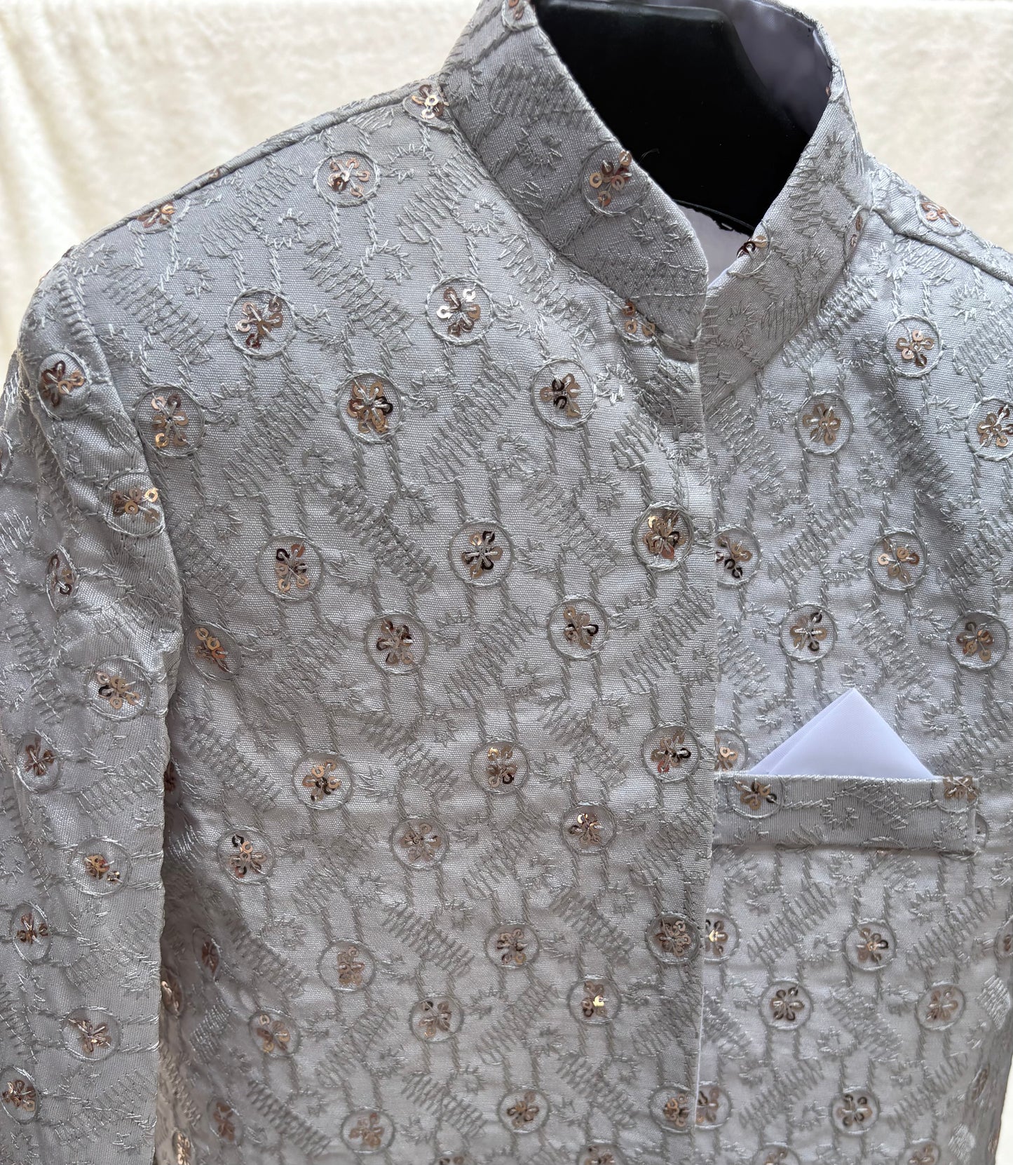 Light Gray Front Open Prince Coat