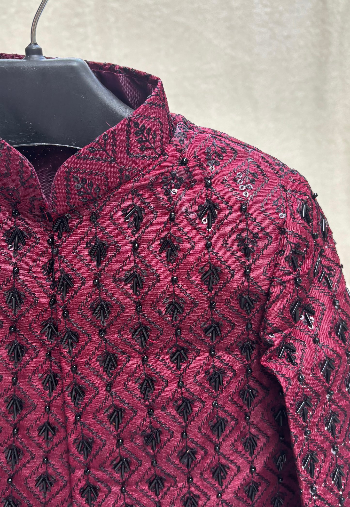 Maroon Sherwani Hand Worked (101)