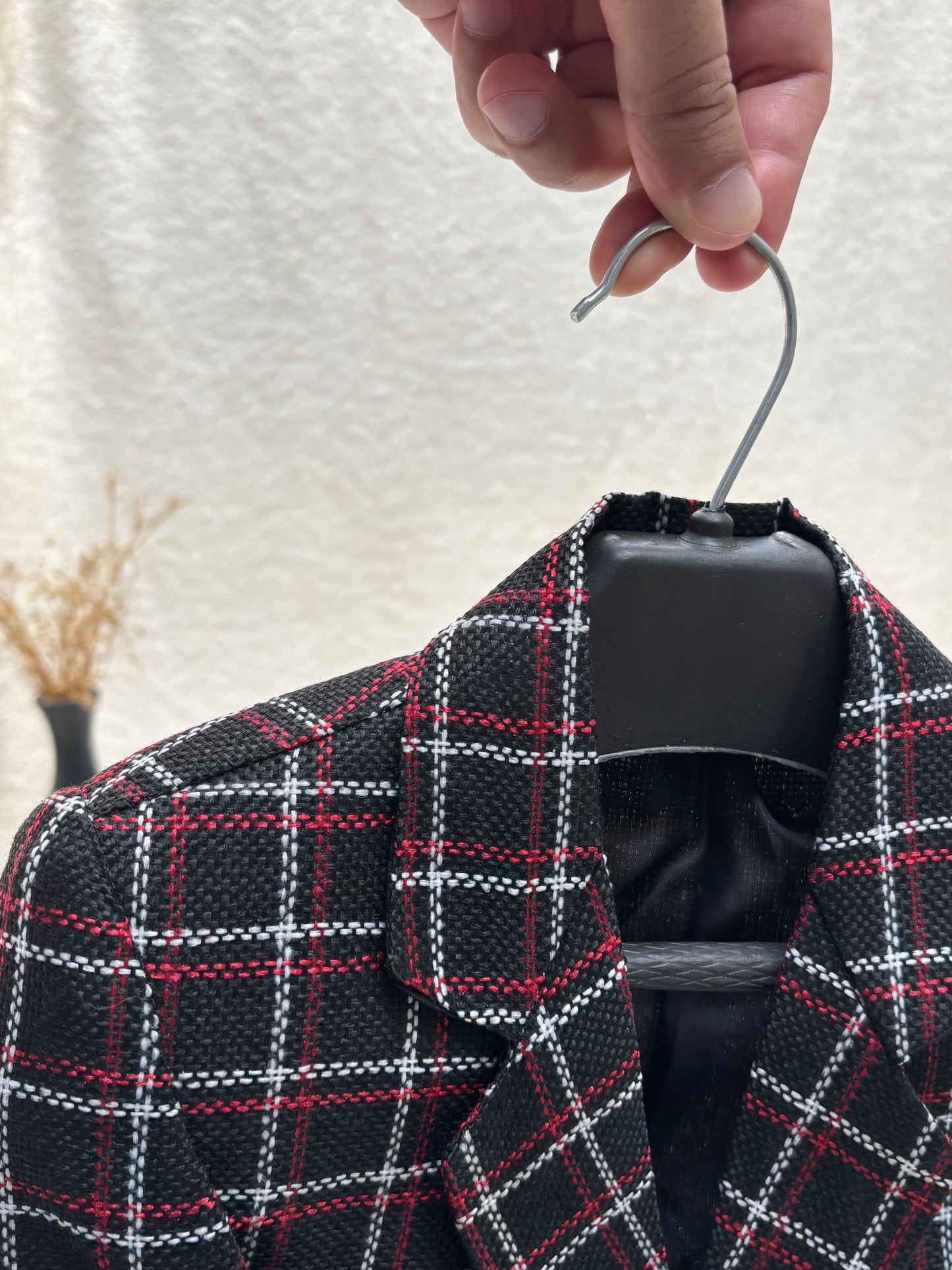 Jute Black Checkered Blazer