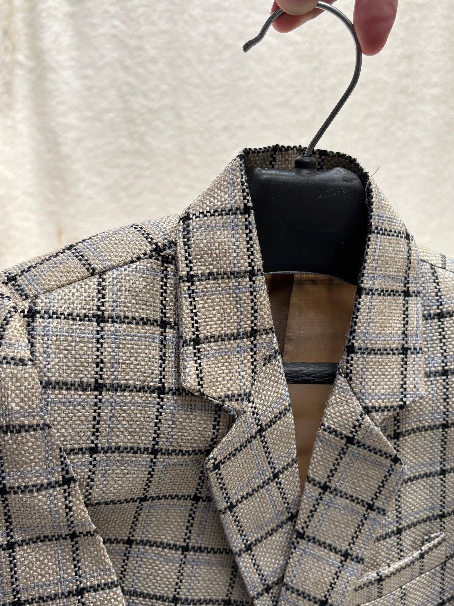 Jute Beige Checkered Blazer