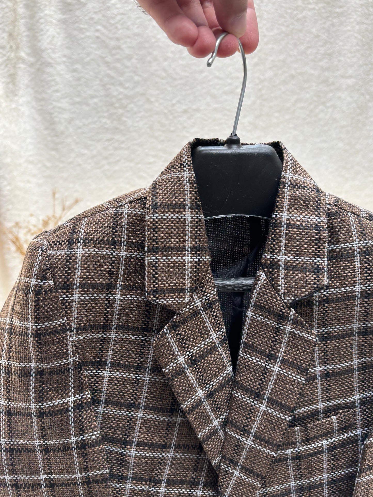 Jute Brown Checkered Blazer