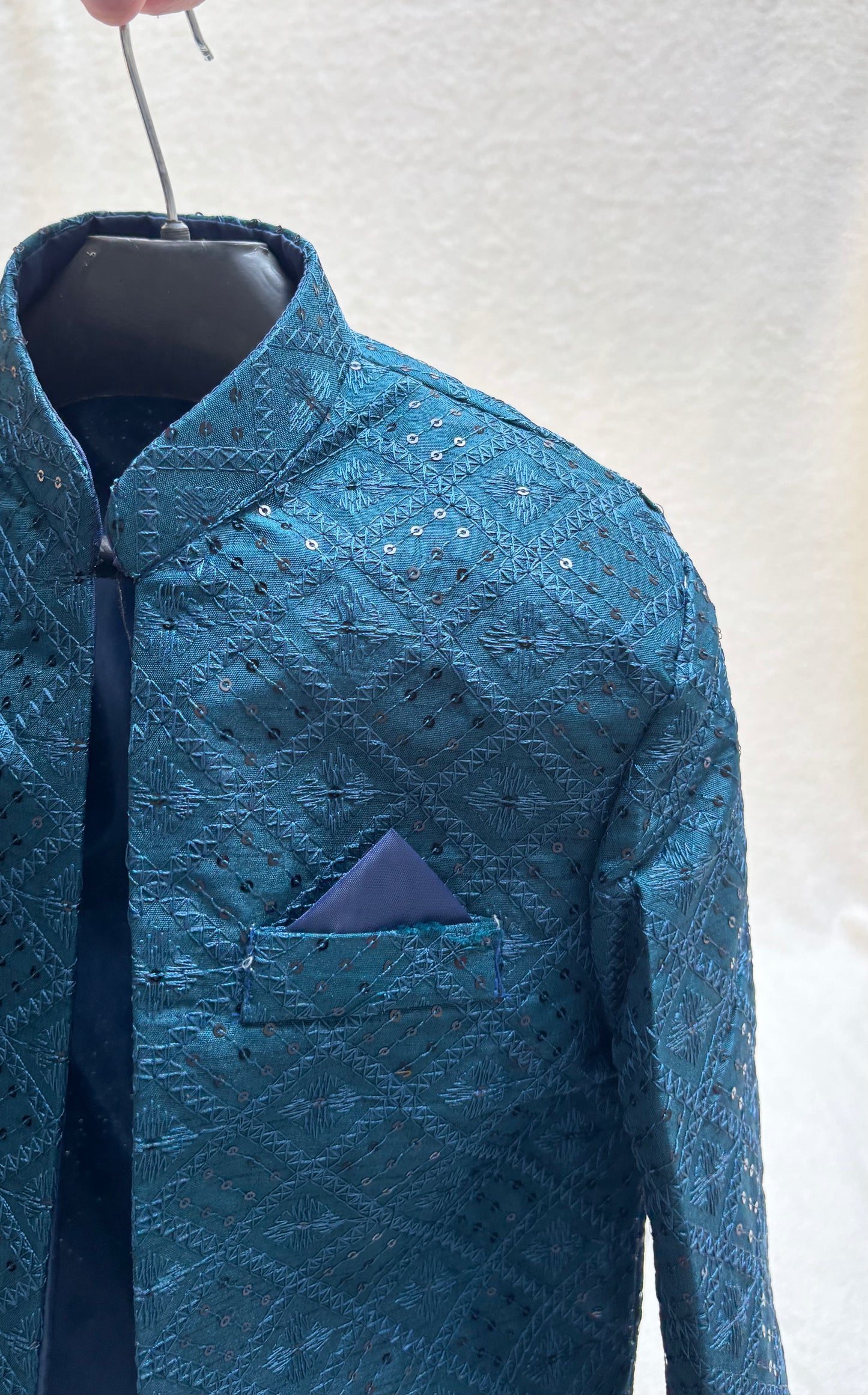 Zinc Blue Front Open Prince Coat