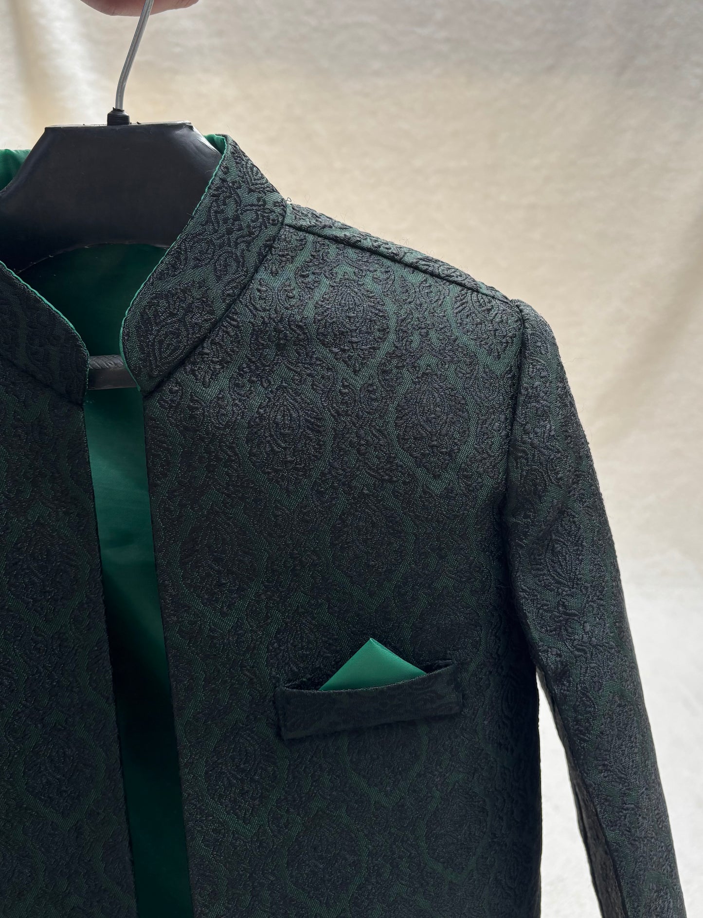 Self Green Front Open Prince Coat