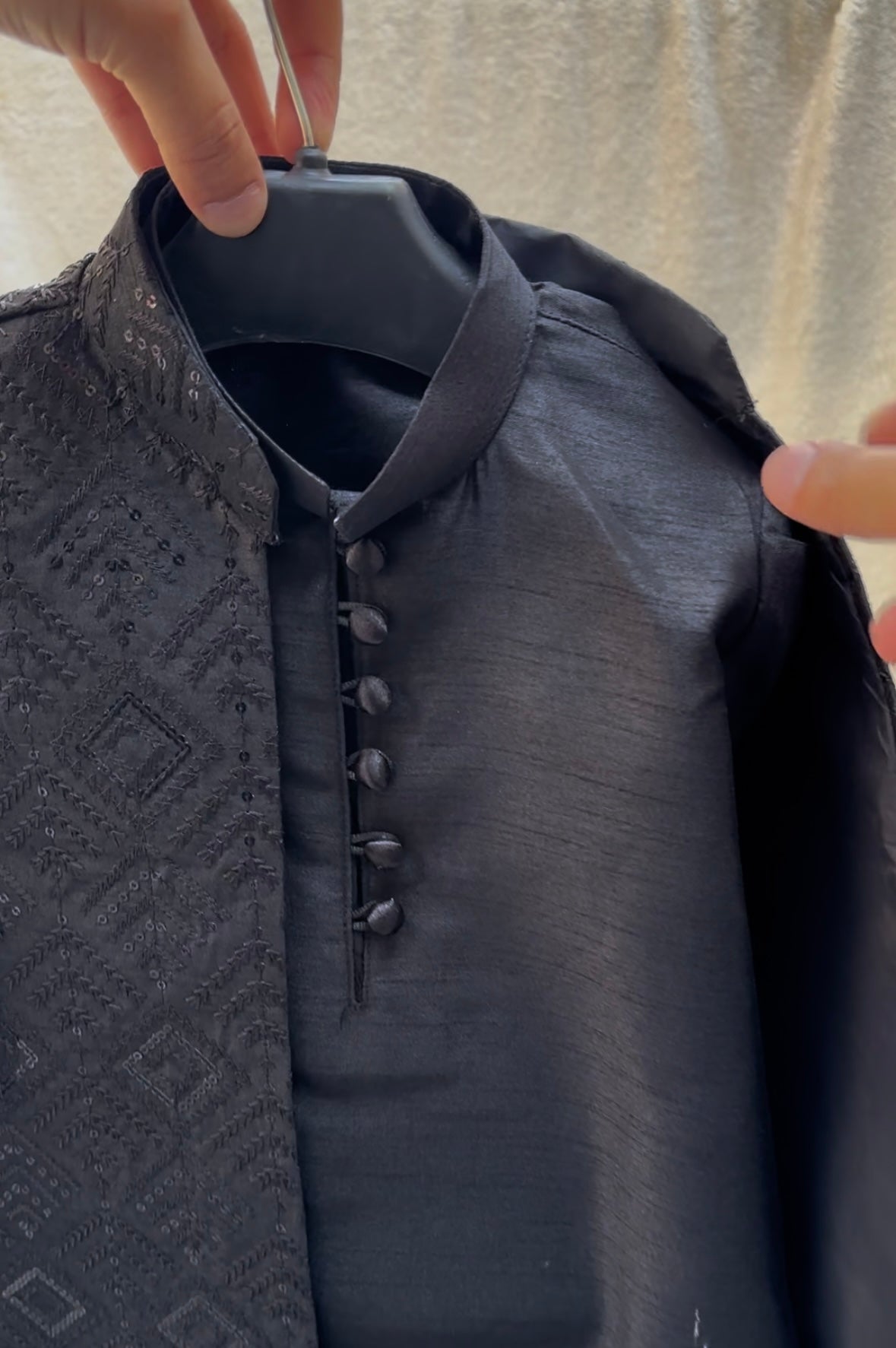 Black Embroidered Sherwani Suit (103)