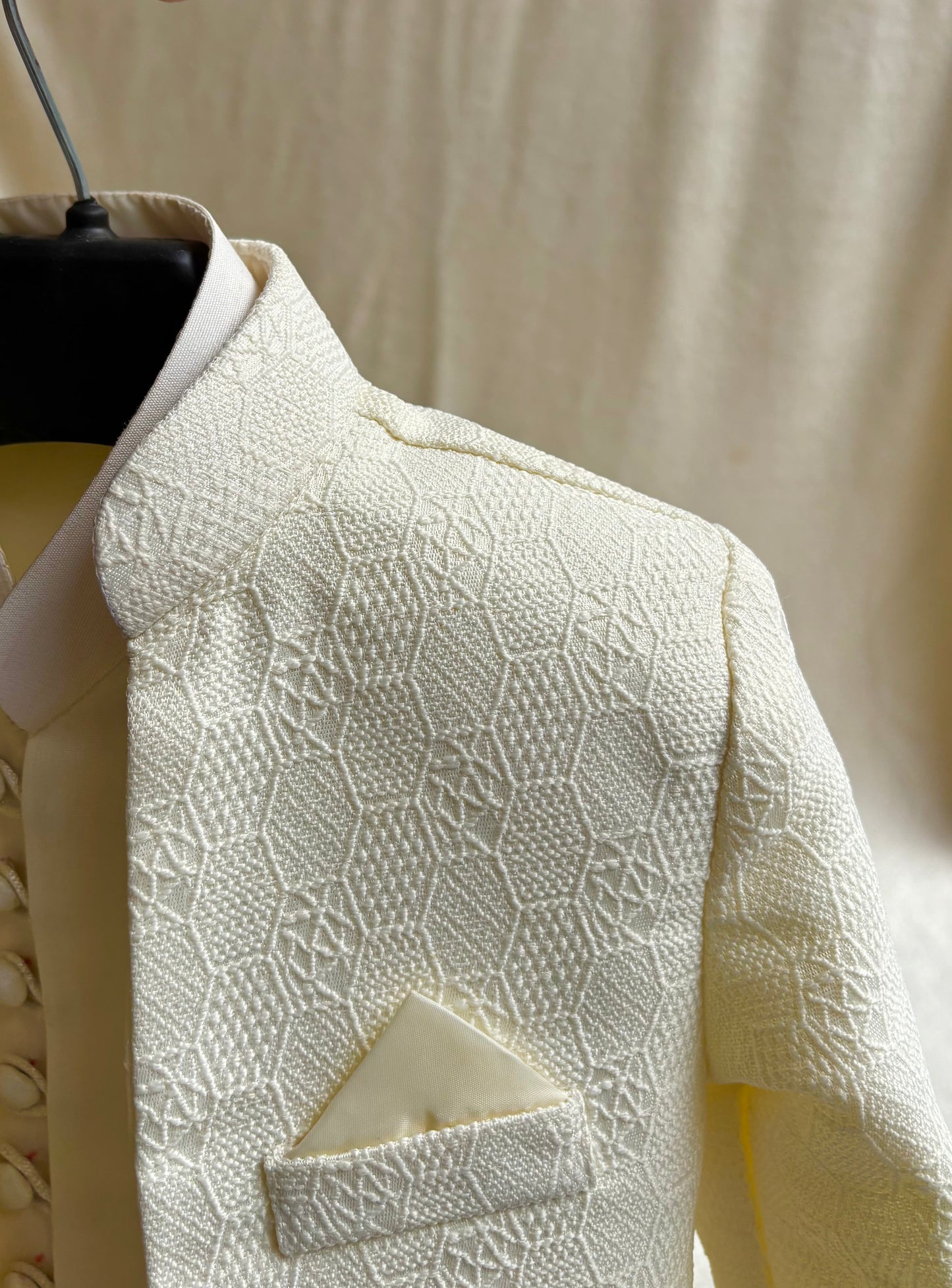 Off-White Double Layer Sherwani Suit