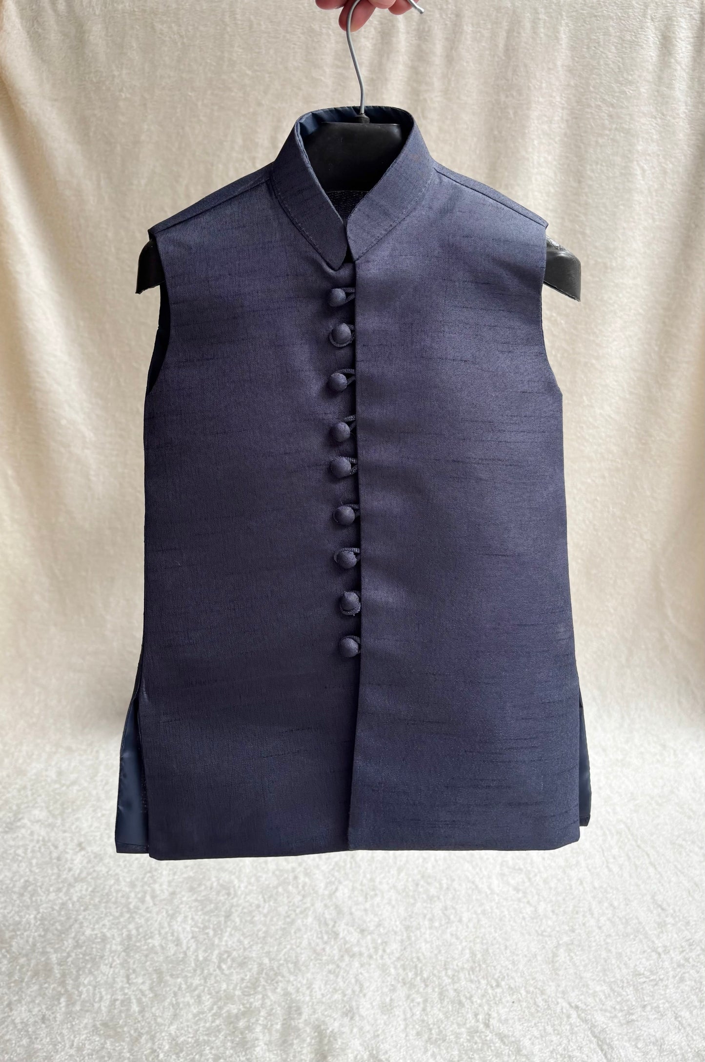 Slate Gray Double Layer Sherwani Suit