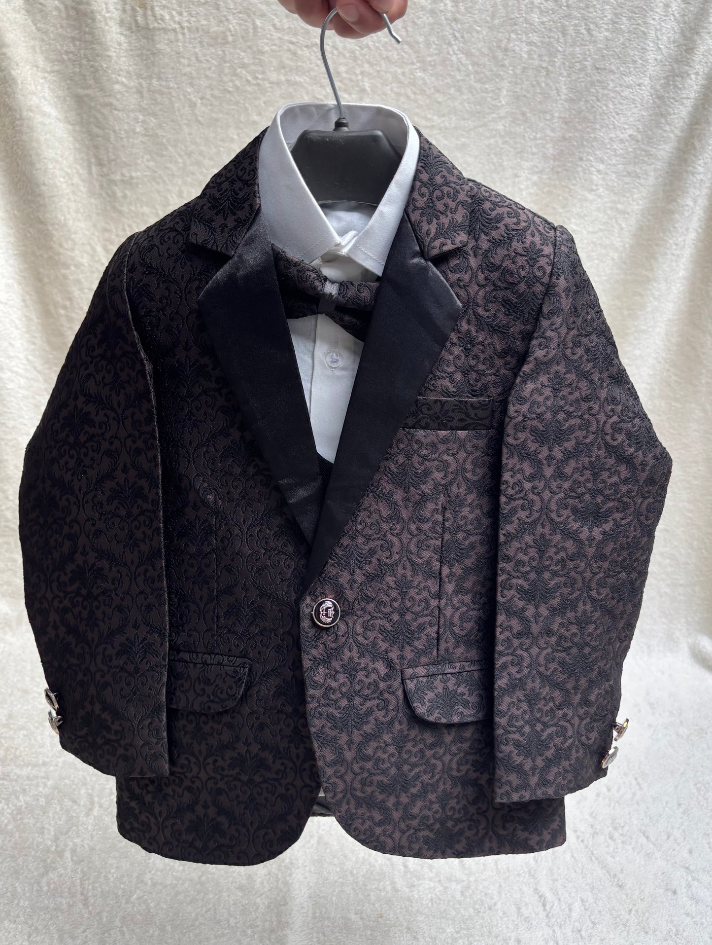Textured Brown Suit 4pc