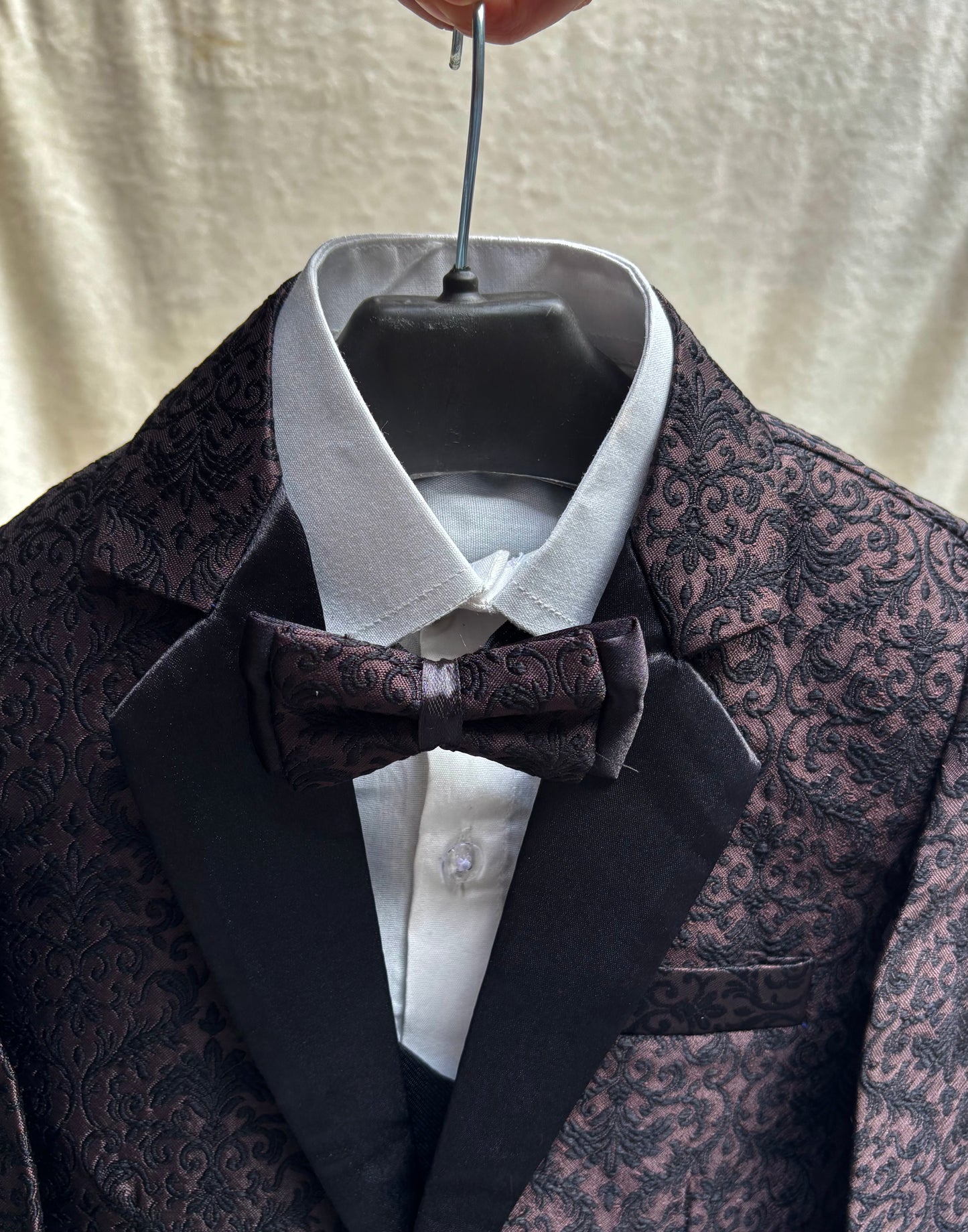Textured Brown Suit 4pc