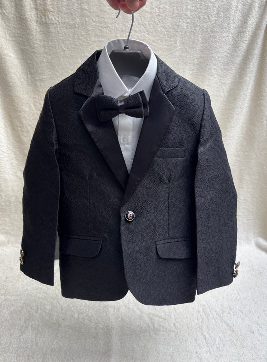 Textured Black Suit 4pc (101)