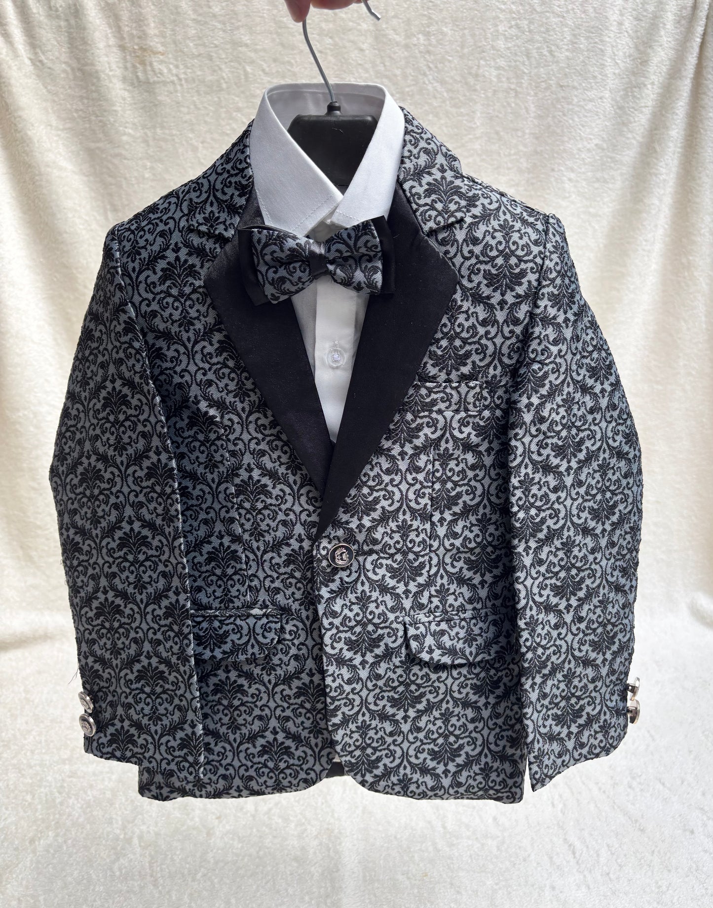Textured Gray Suit 4pc