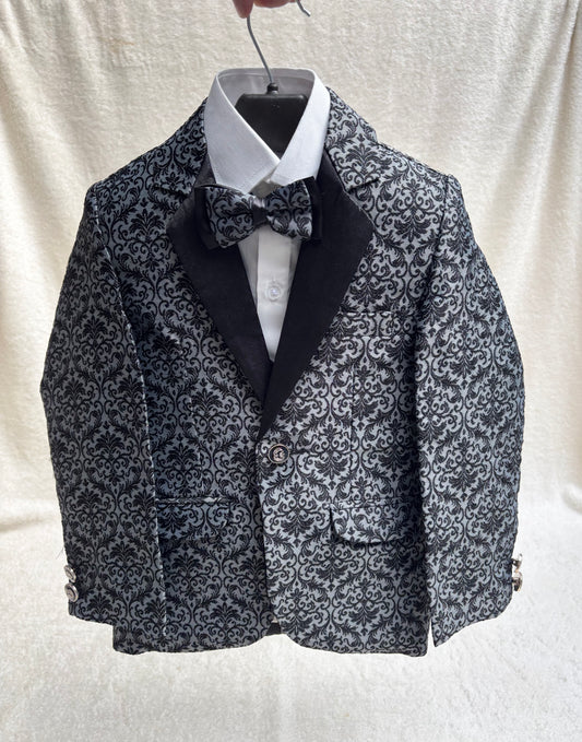 Textured Gray Suit 4pc