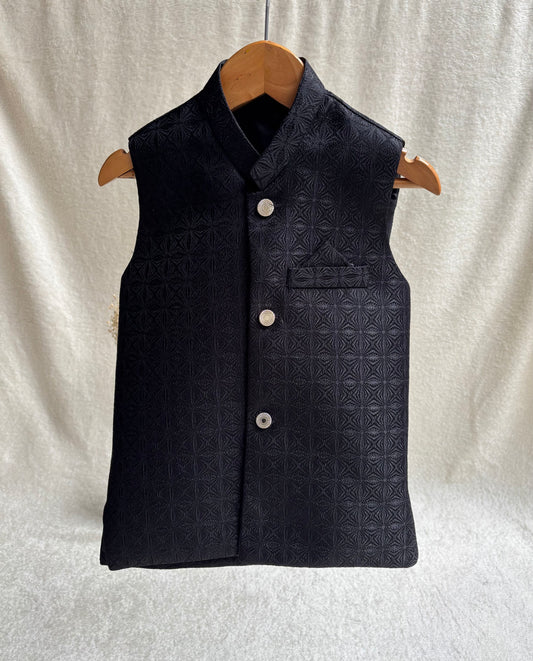 Black Self Waistcoat (101)