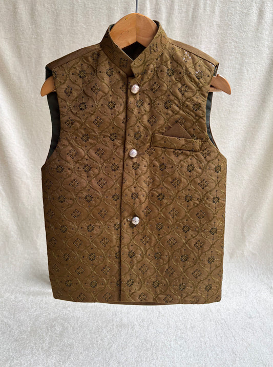 Mehandi Embroidered Waistcoat (103)