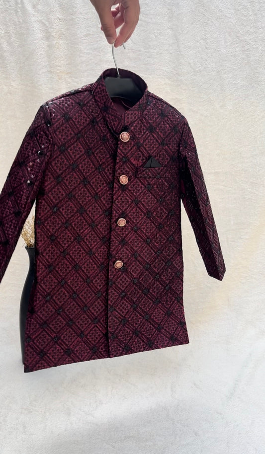 Maroon Sherwani