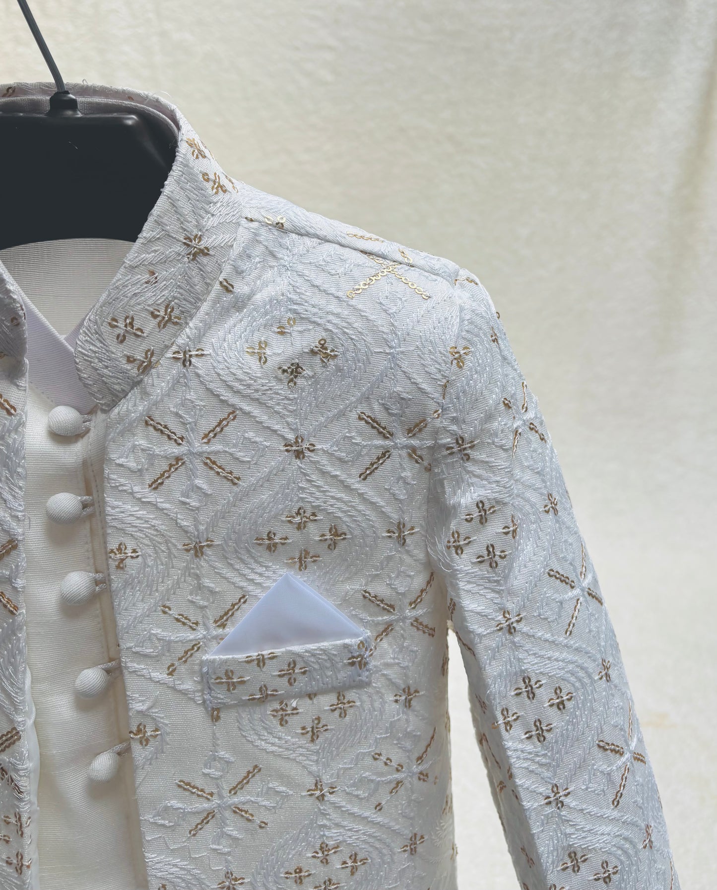 White Embroidered Sherwani Suit (101)