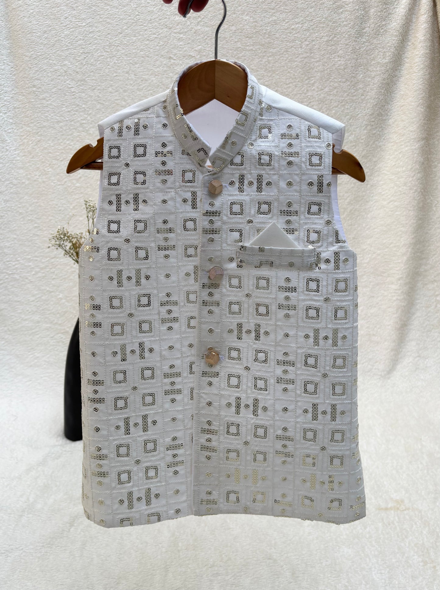 White Embroidered Waistcoat (103)