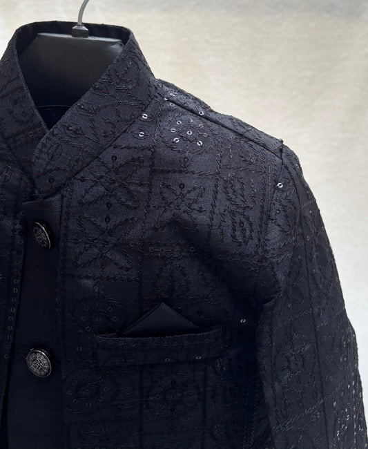 Black Embroidered Sherwani 2pc