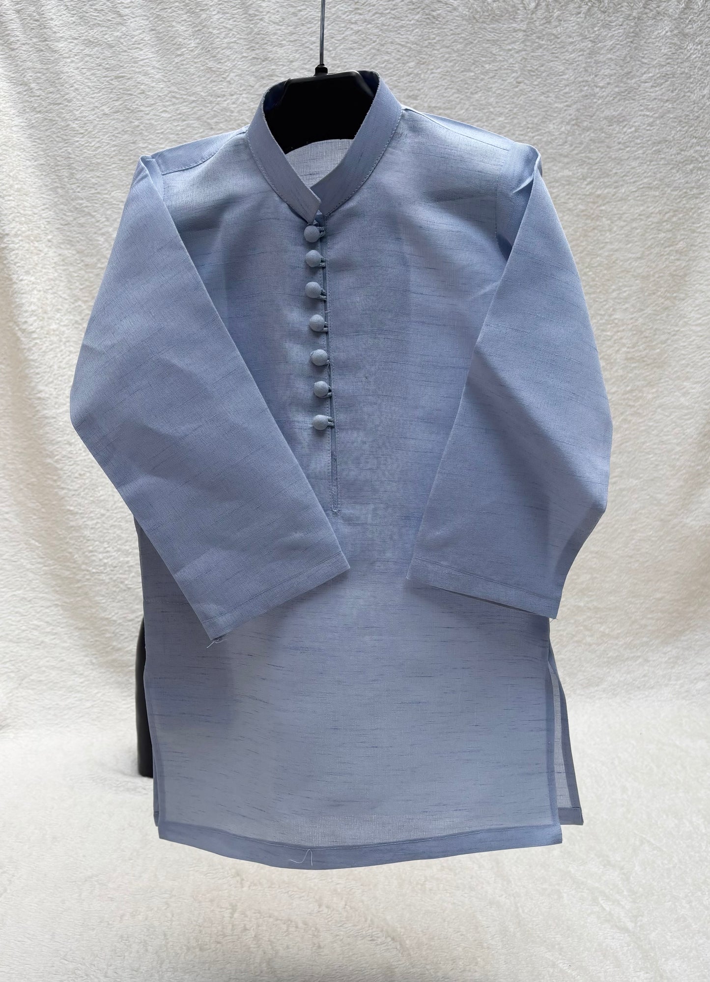 Blue Self Sherwani Suit