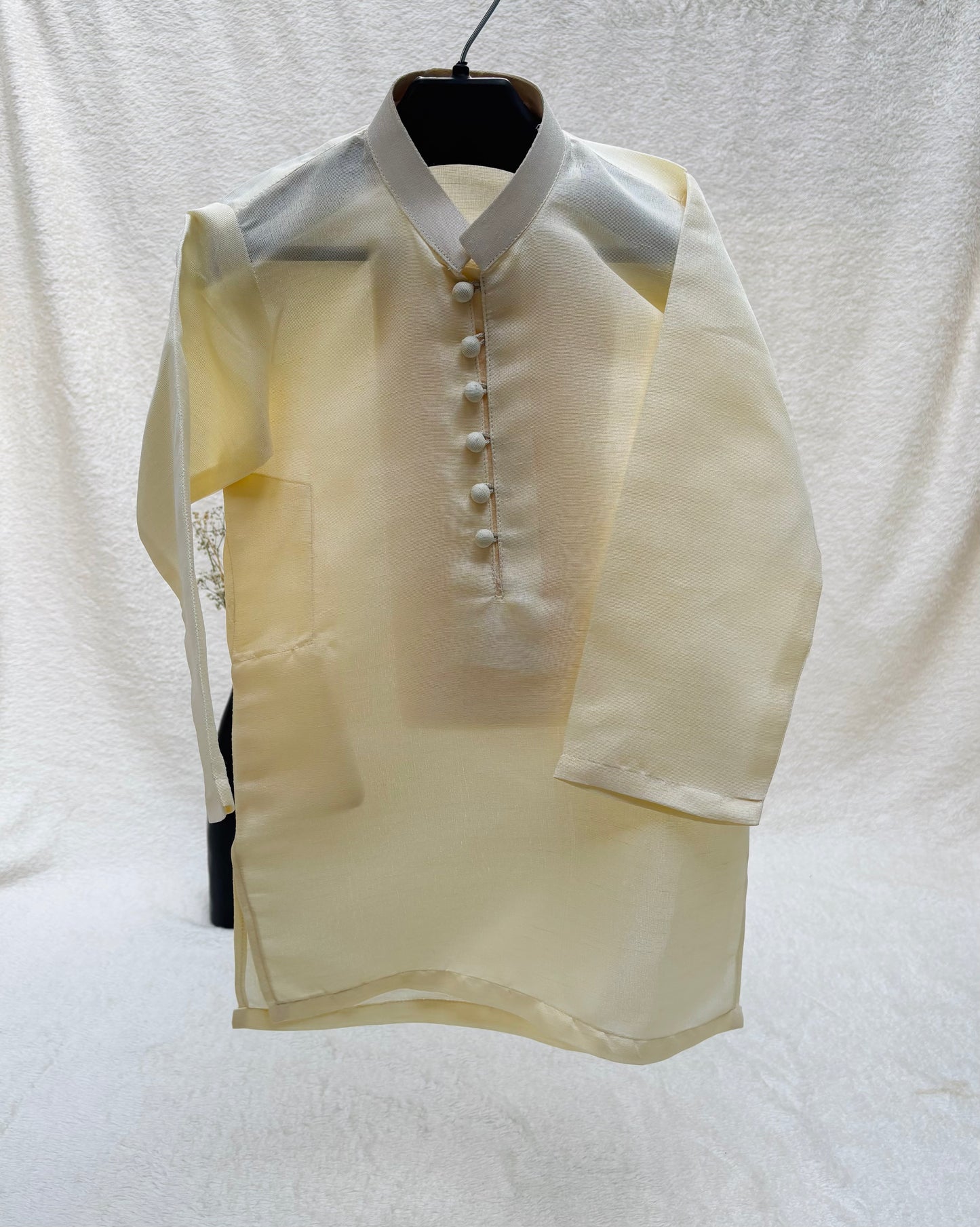 Cream Self Sherwani Suit