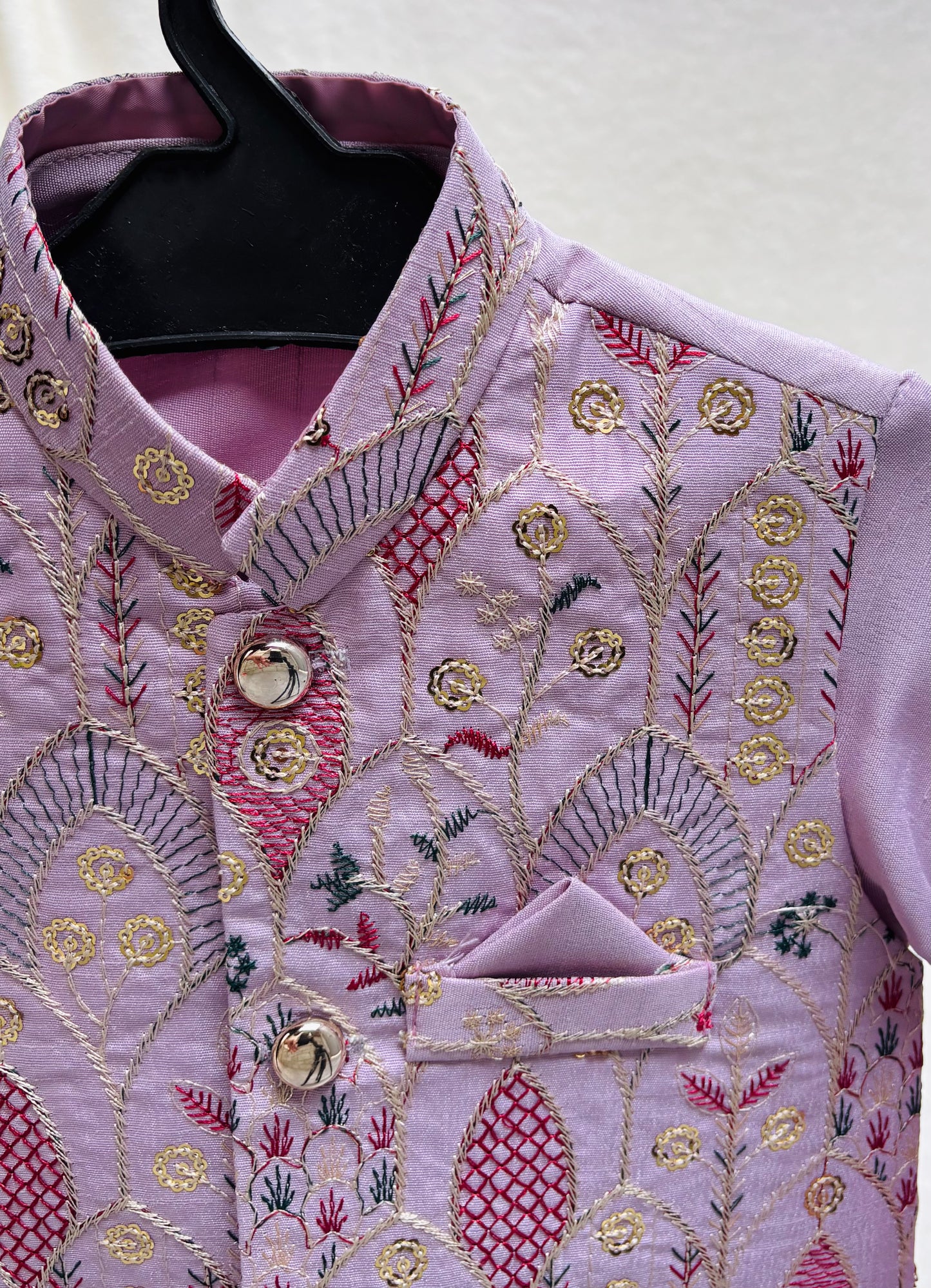 LILAC EMBROIDERED WAISTCOAT 3PC