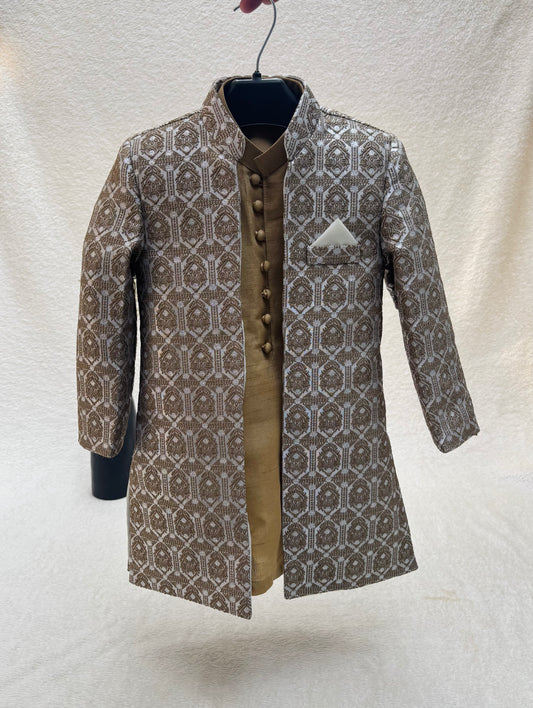 Mehandi Self Sherwani Suit