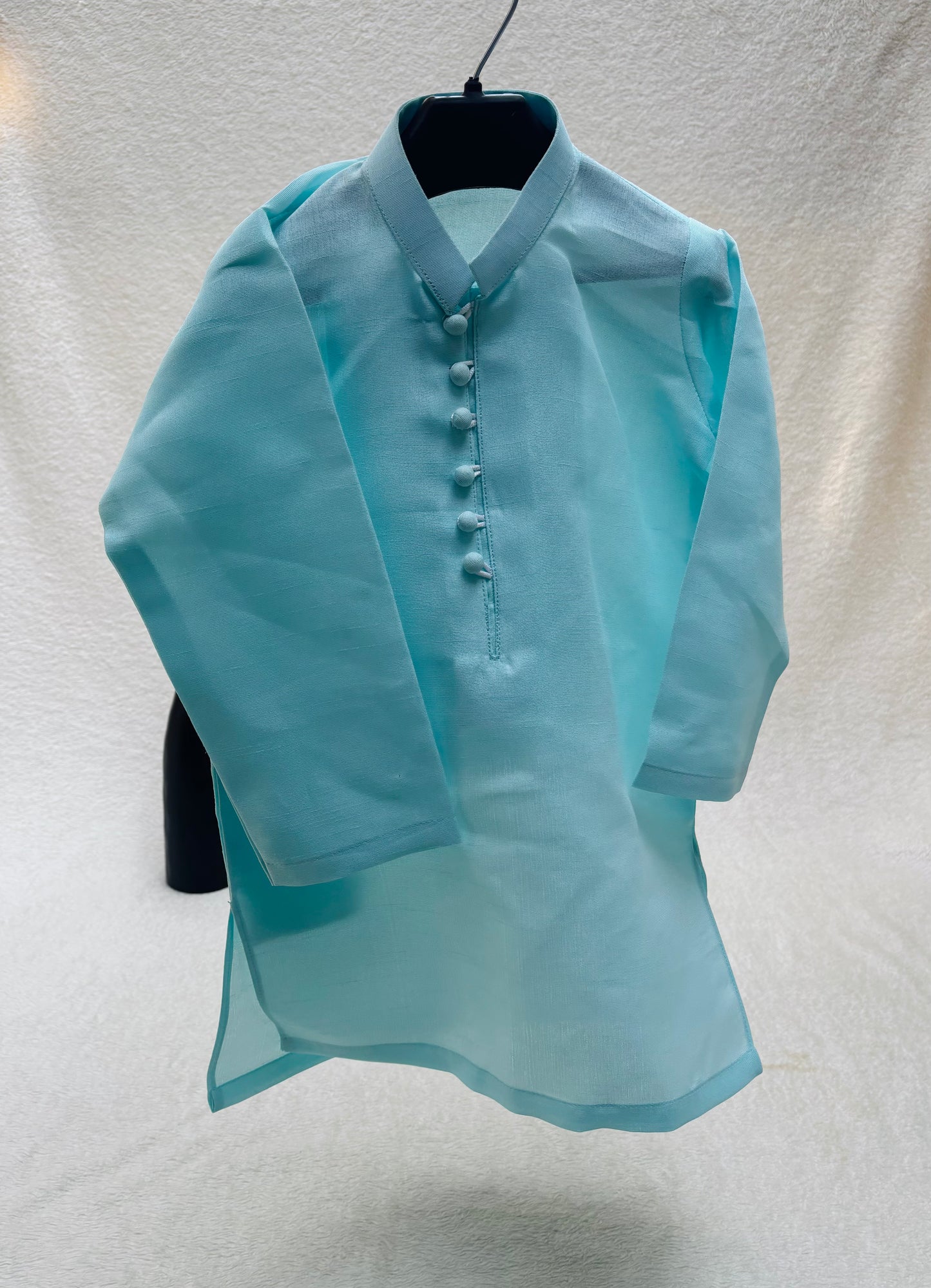 Light Blue Self Sherwani Suit