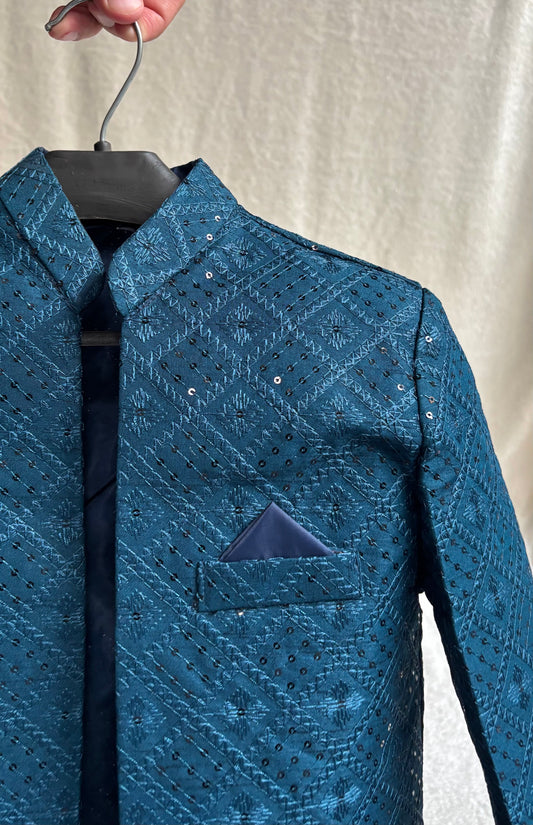 Zinc Blue Front Open Prince Coat (101)