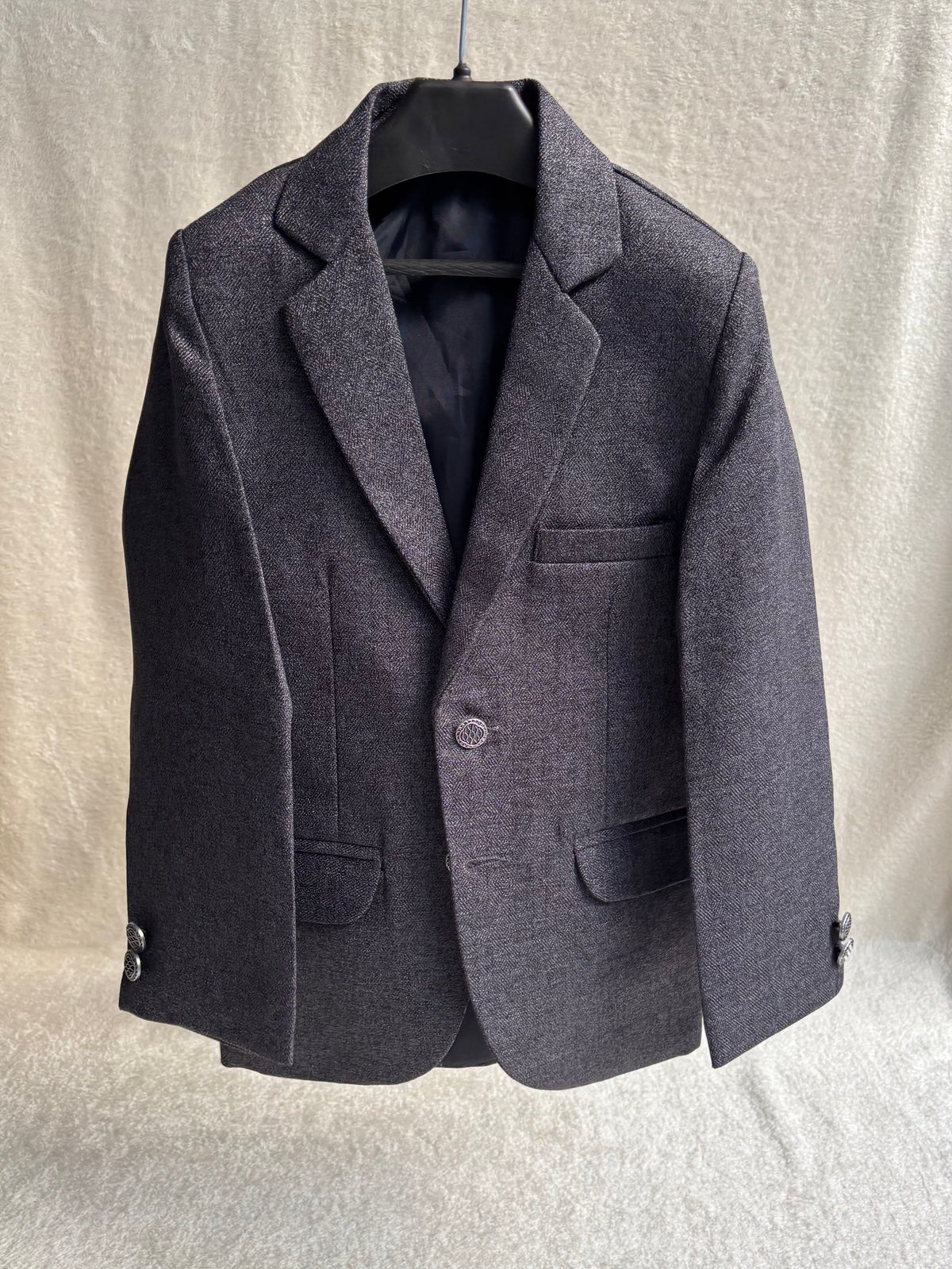 Grey Textured Blazer