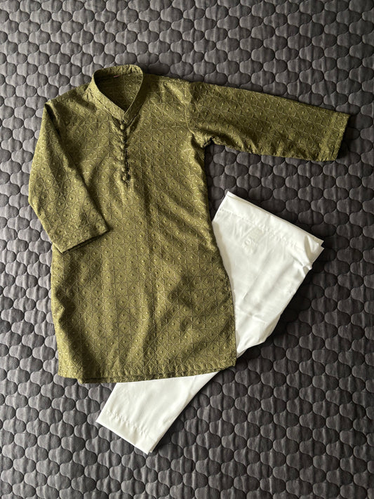 Green Embroidered