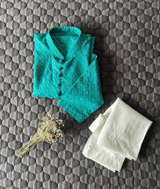 Sea Green Embroidered