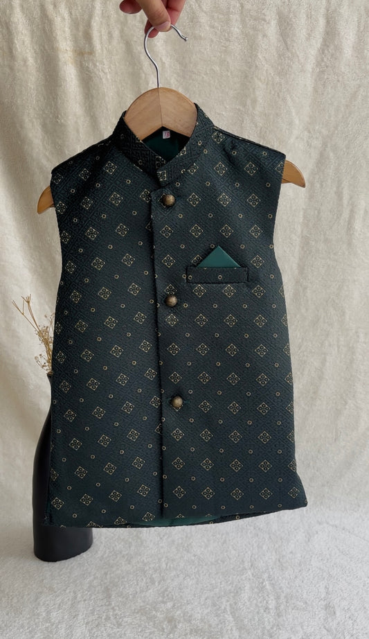 Green Self Waistcoat