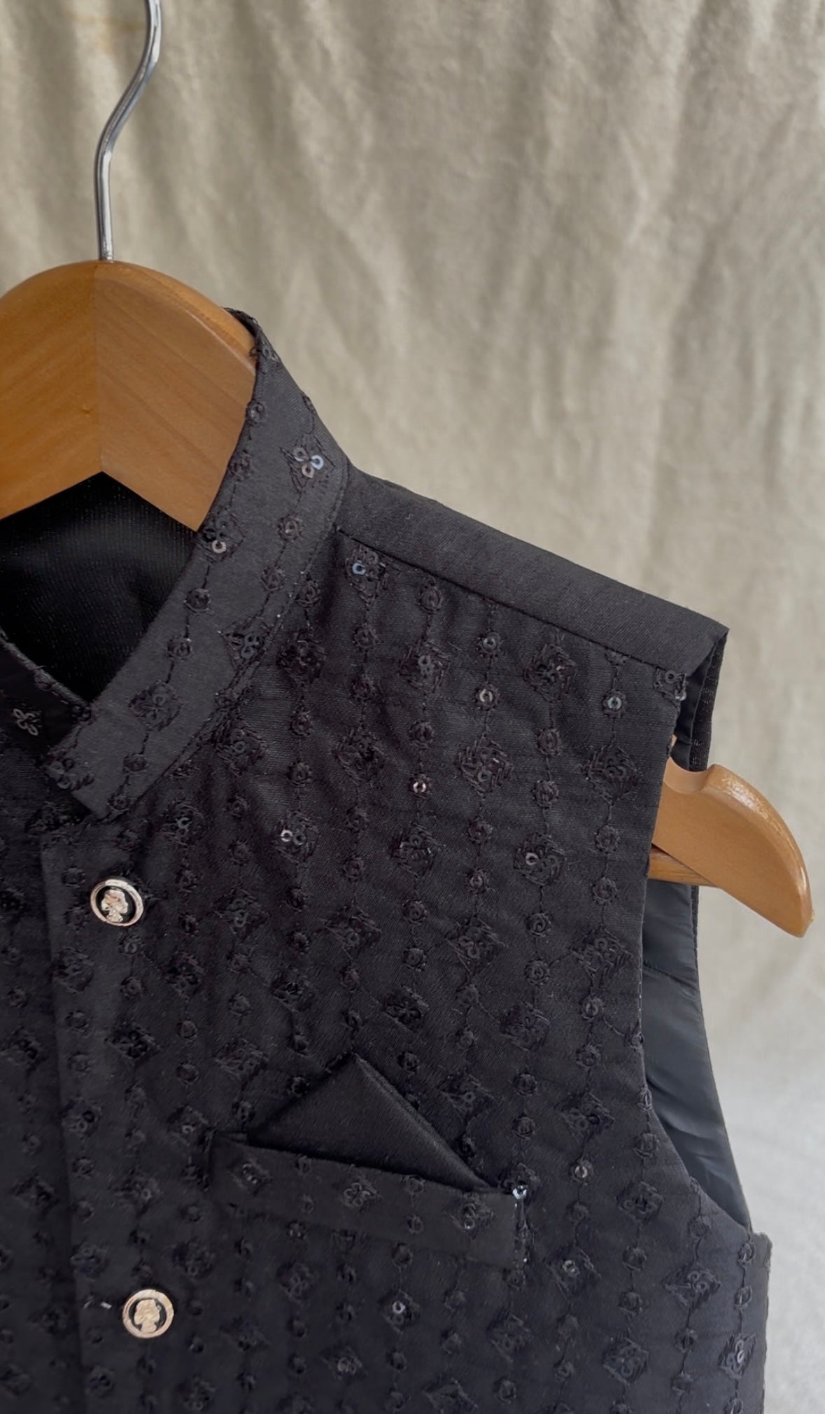 Black Embroidered Waistcoat