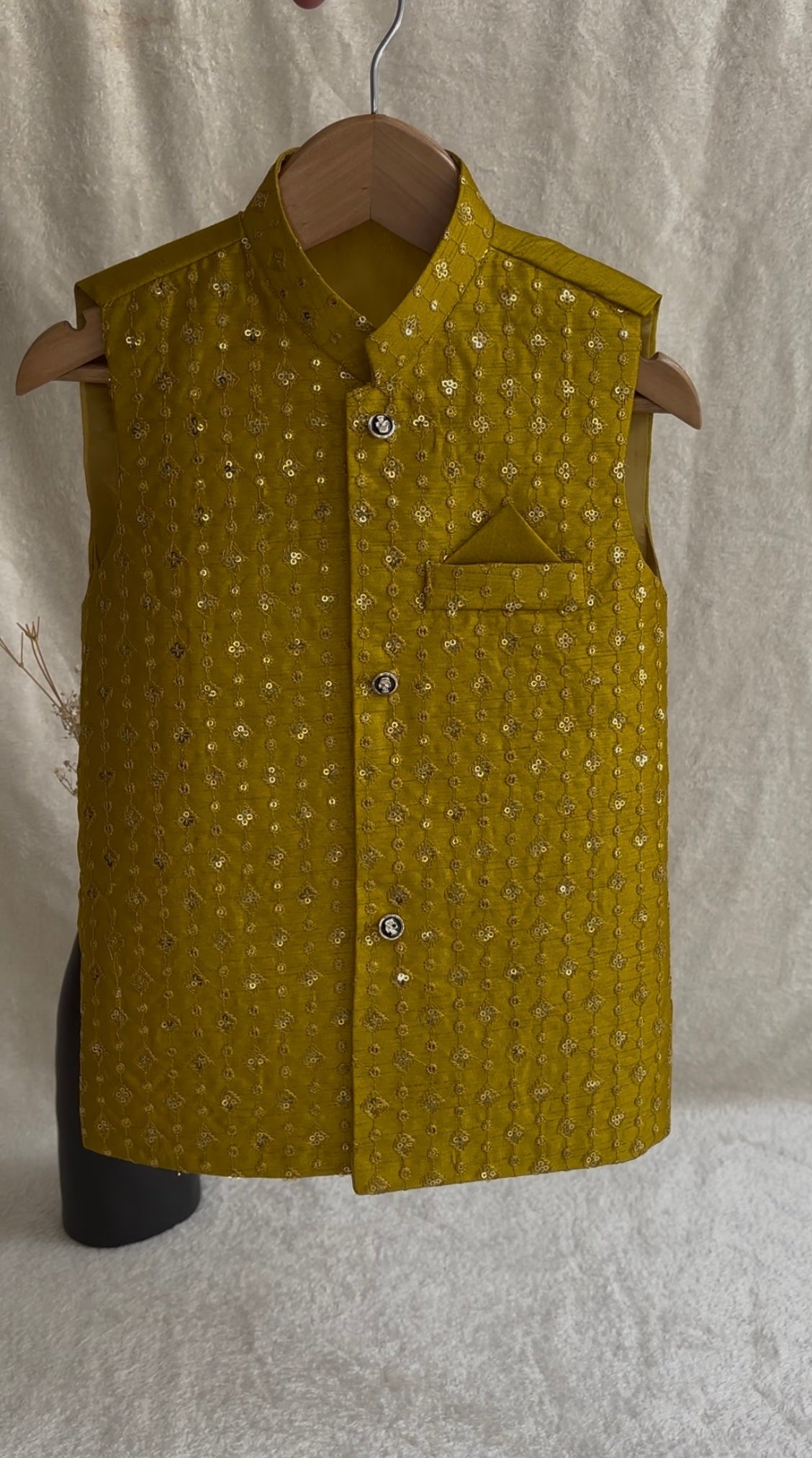 Yellow Embroidered Waistcoat