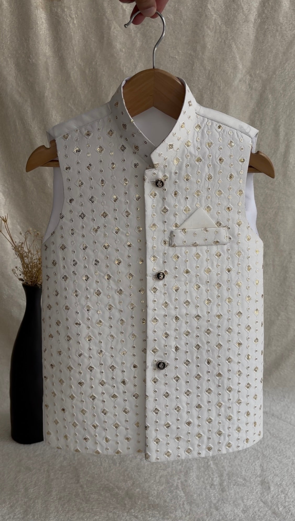 Off-White Embroidered Waistcoat (101)