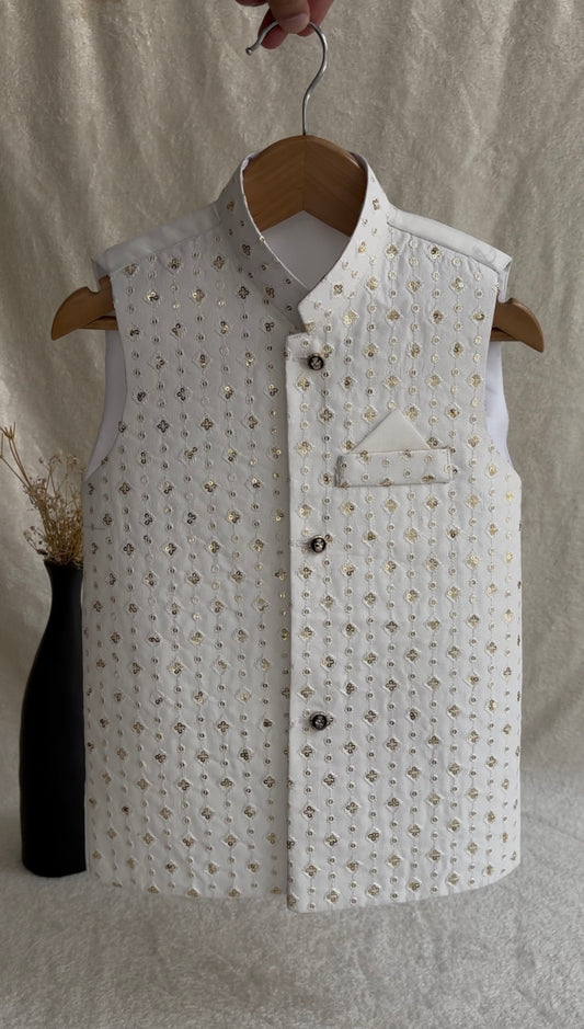 Off-White Embroidered Waistcoat (101)