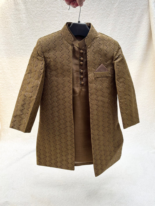 Mehandi Embroidered Sherwani Suit (105)