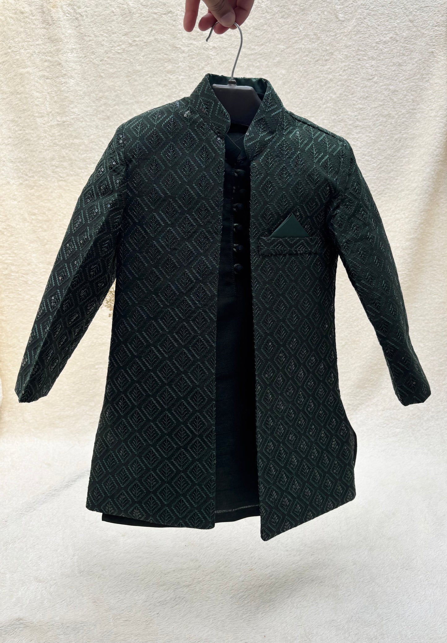 Green Embroidered Sherwani Suit (104)