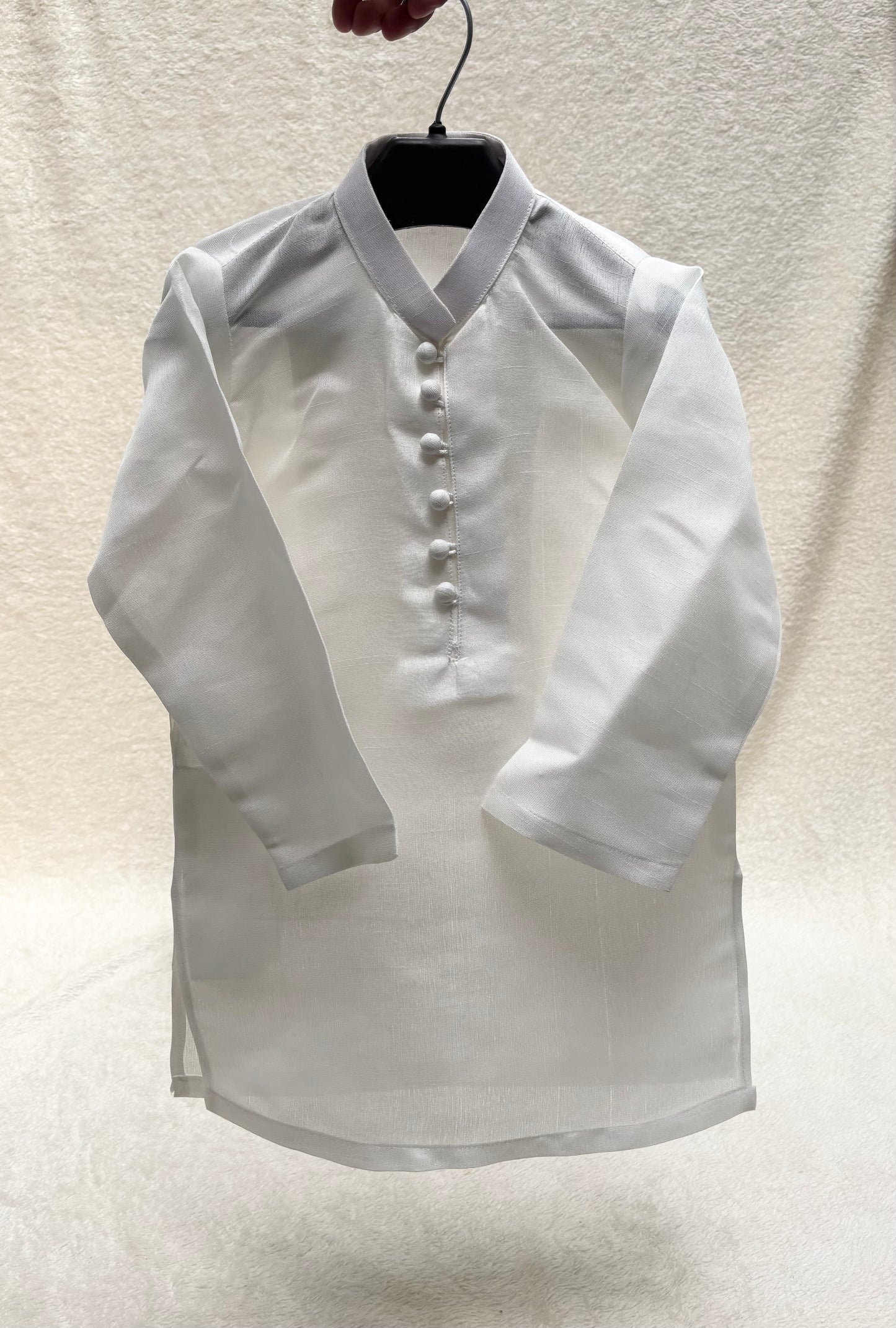 Pure White Self Sherwani Suit
