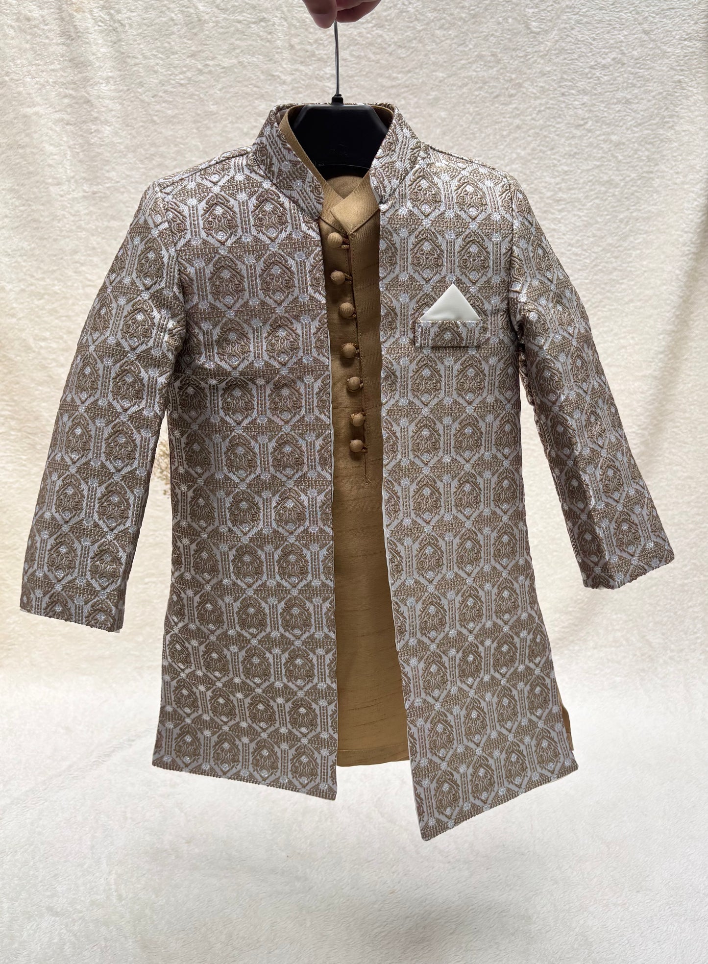 Mehandi Self Sherwani Suit