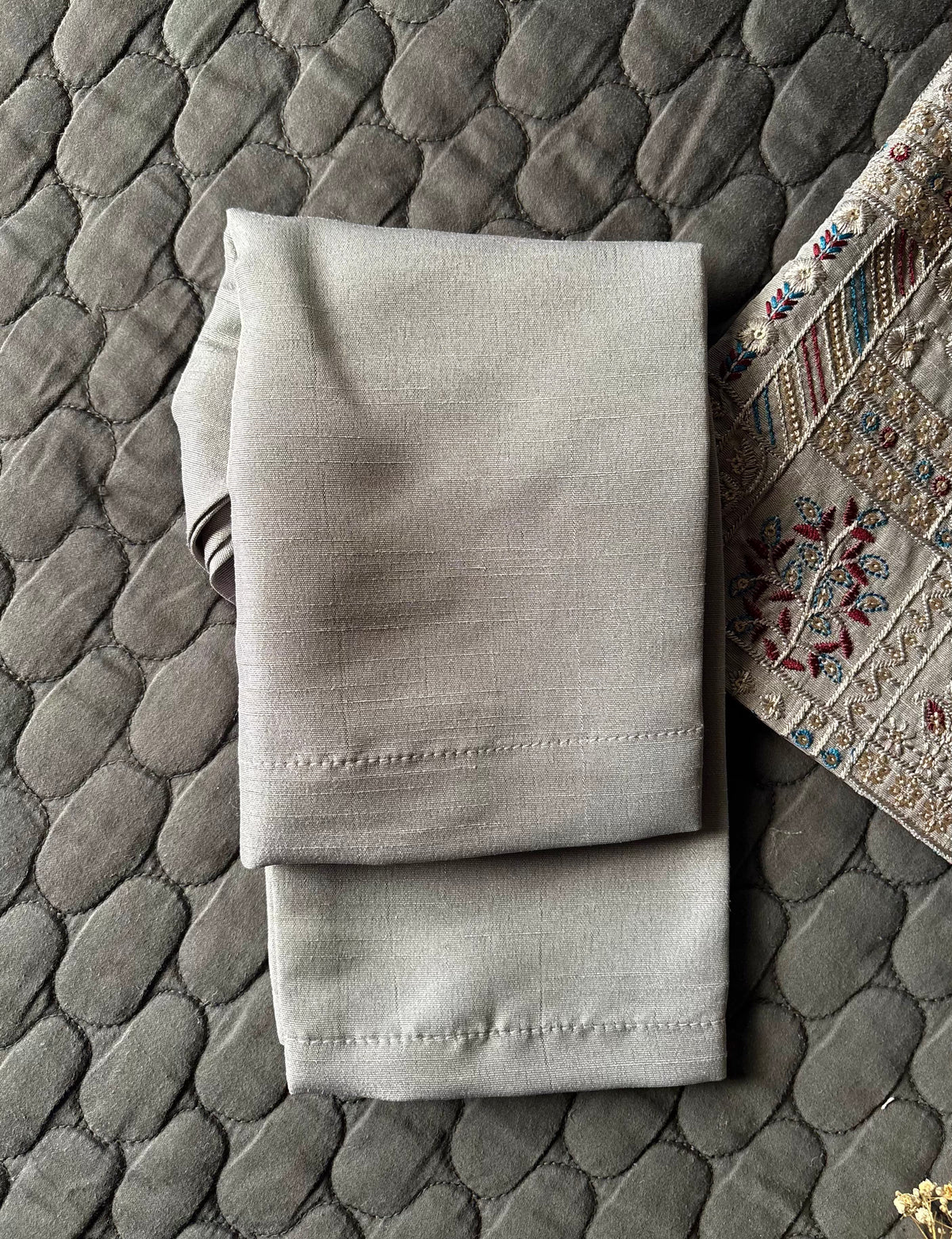 LIGHT GRAY EMBROIDERED WAISTCOAT 3PC (WC2)